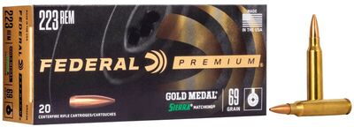 Federal Gold Medal Ammo 223 Rem Sierra Matchking BTHP 69gr 20/Box