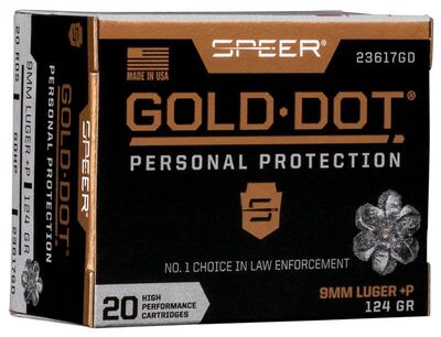 Speer Gold Dot Personal Protection Ammo 9mm +P GDHP 124gr 20/Box