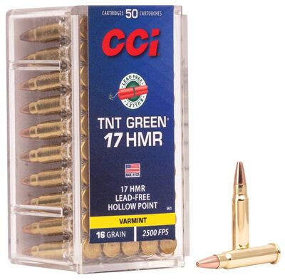 CCI Varmint Ammo 17 HMR TNT® green Lead-Free HP 16gr 50/Box