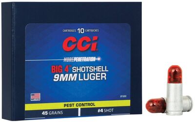 CCI Pest Control Big 4™ Shotshell Ammo 9mm Luger 4 Shot 10/Box